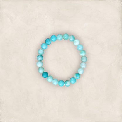 AAA+ Amazonite Crystal Healing Bracelet - Energizes  throat chakra