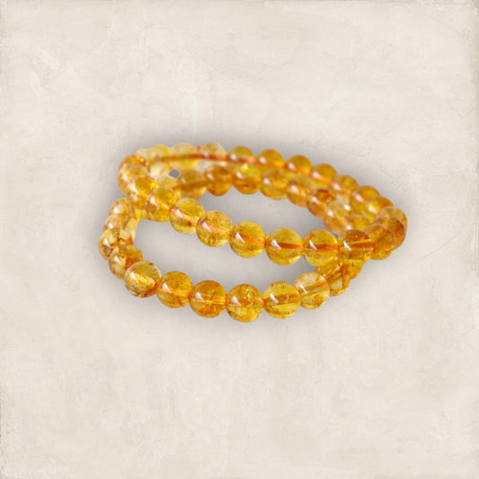 AAA+ Citrine Stone Crystal Gemstone Stretch Bracelet