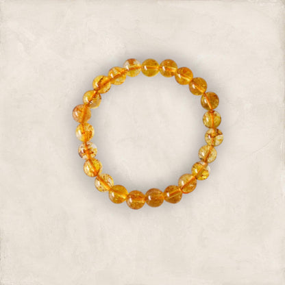 AAA+ Citrine Stone Crystal Gemstone Stretch Bracelet