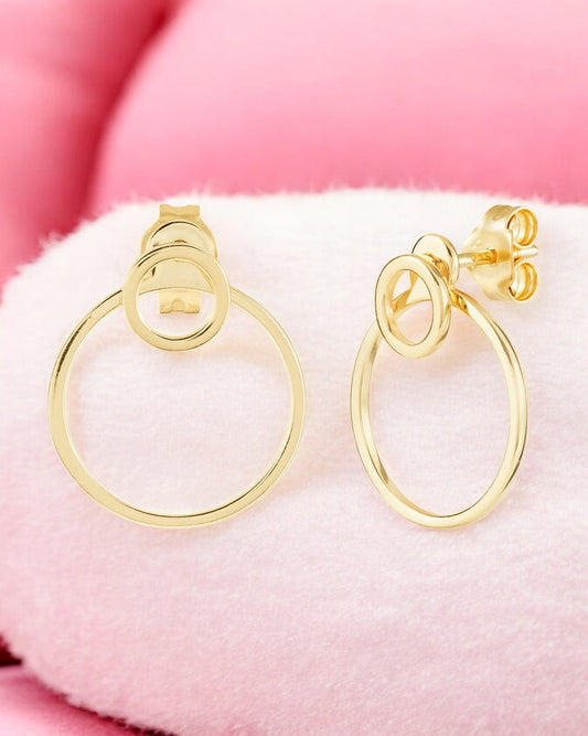 Double Circle Ear Jacket Earrings