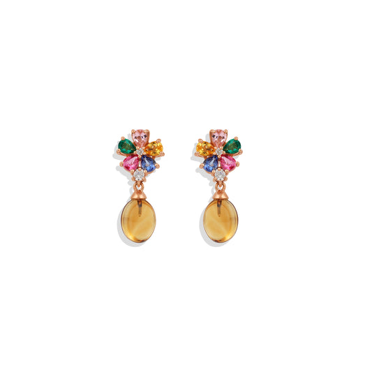 Radiant Lab-Made Gemstone Dangle Drop Earrings