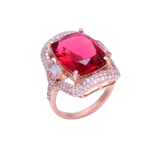 Lab made Ruby Gemstones Sterling Silver Ring