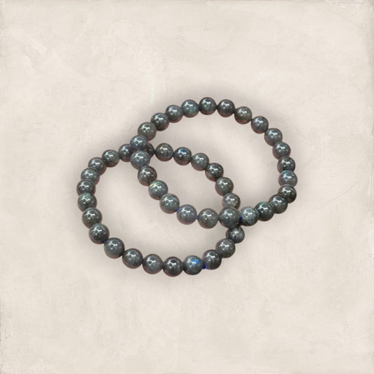 AAA+Natural Labradorite Bead Bracelet