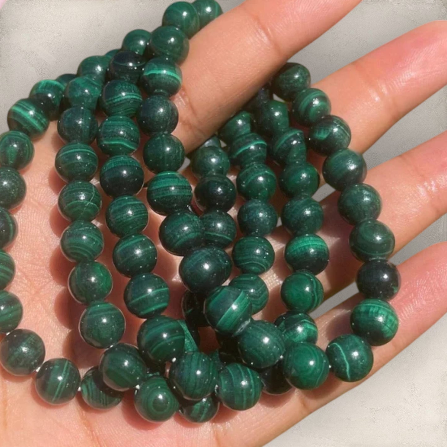 AAA+ Malachite Healing Crystals Stretchy Beads Bracelet  - Manifestation