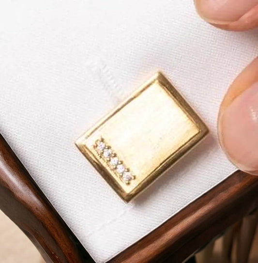 Rectangle Pave Diamond (CZ) Cufflinks