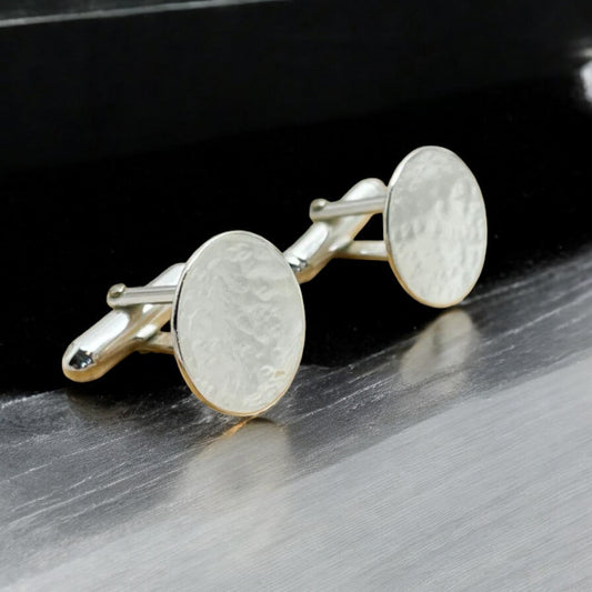 Round Hammered Cufflinks