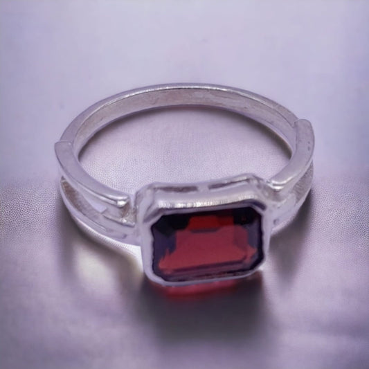 Natural Garnet  Dainty Gemstone Ring